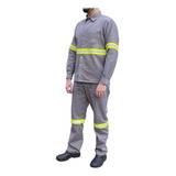 Uniforme Anti Chama Risco 2 Cinza Nr10 Com Faixa refletiva